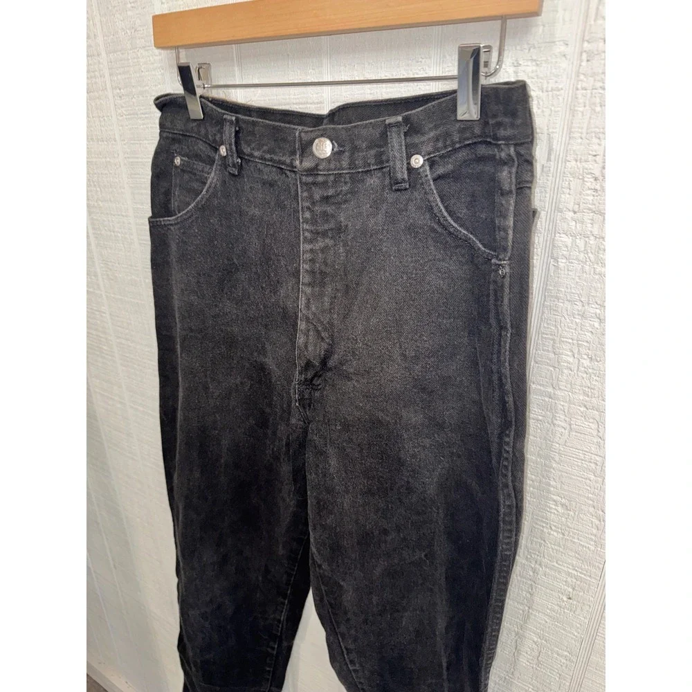 Wrangler Silver Lake Jeans Womens Black High Rise Straight Leg USA 13/14x34